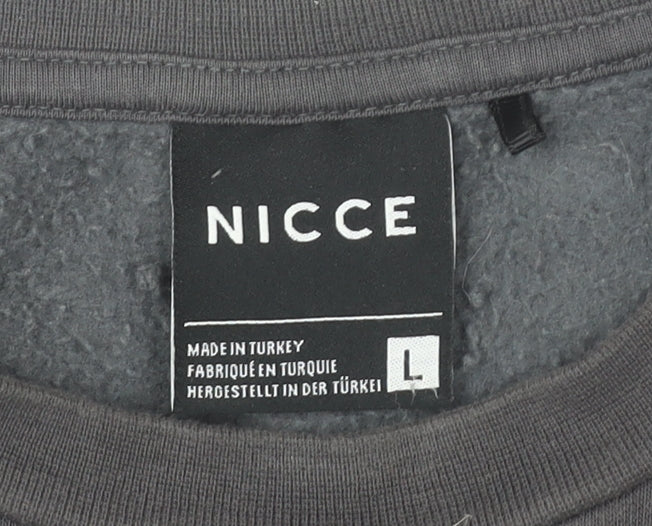 Mens UK Size L NICCE Grey Pullover Sweatshirt