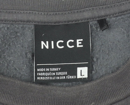 Mens UK Size L NICCE Grey Pullover Sweatshirt