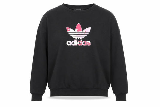 Front view of Adidas girls’ black sweatshirt 13-14 years long sleeve crew neck pullover