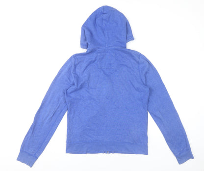 Hollister Womens Blue Full Zip Hoodie L Hooded Sweatshirt Pocket