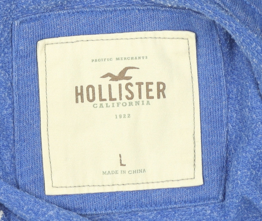 Hollister Womens Blue Full Zip Hoodie L Hooded Sweatshirt Pocket