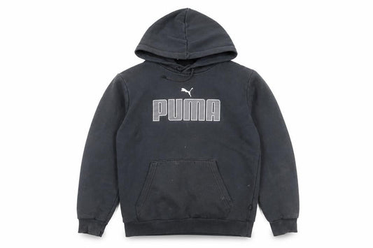 Puma Boys Black Pullover Hoodie XS Cotton Sports Logo