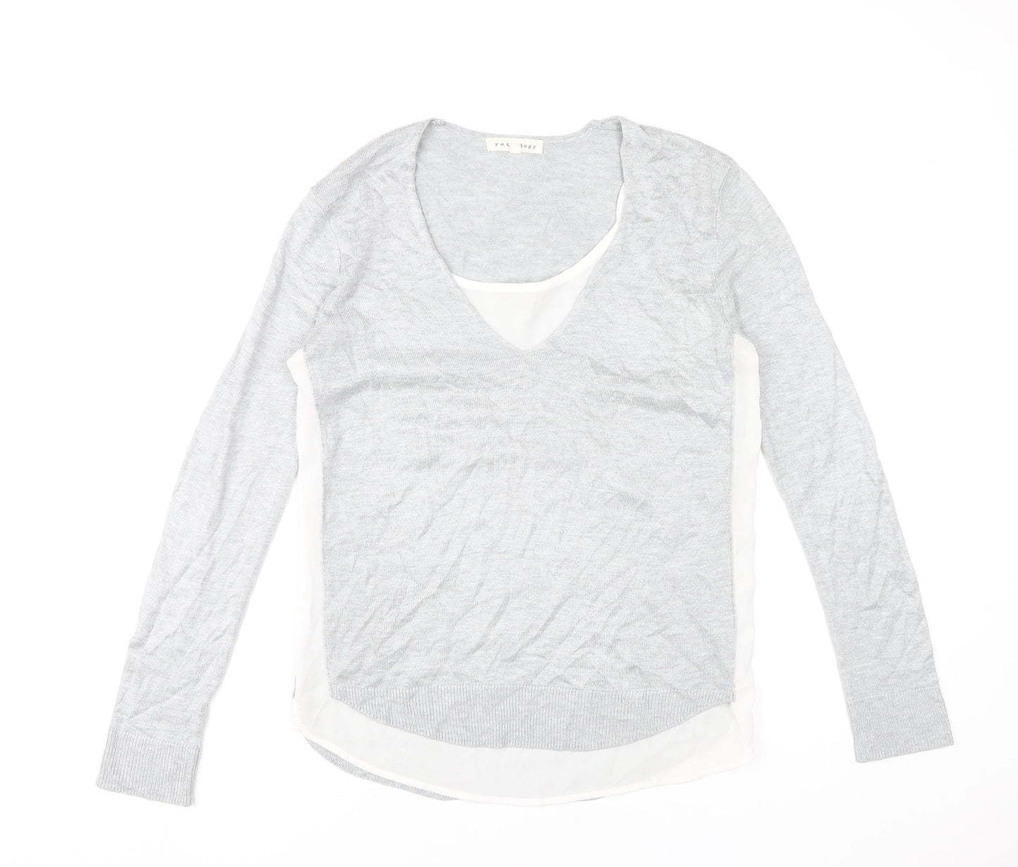 Womens UK Size S Retrology Grey Pullover Jumper