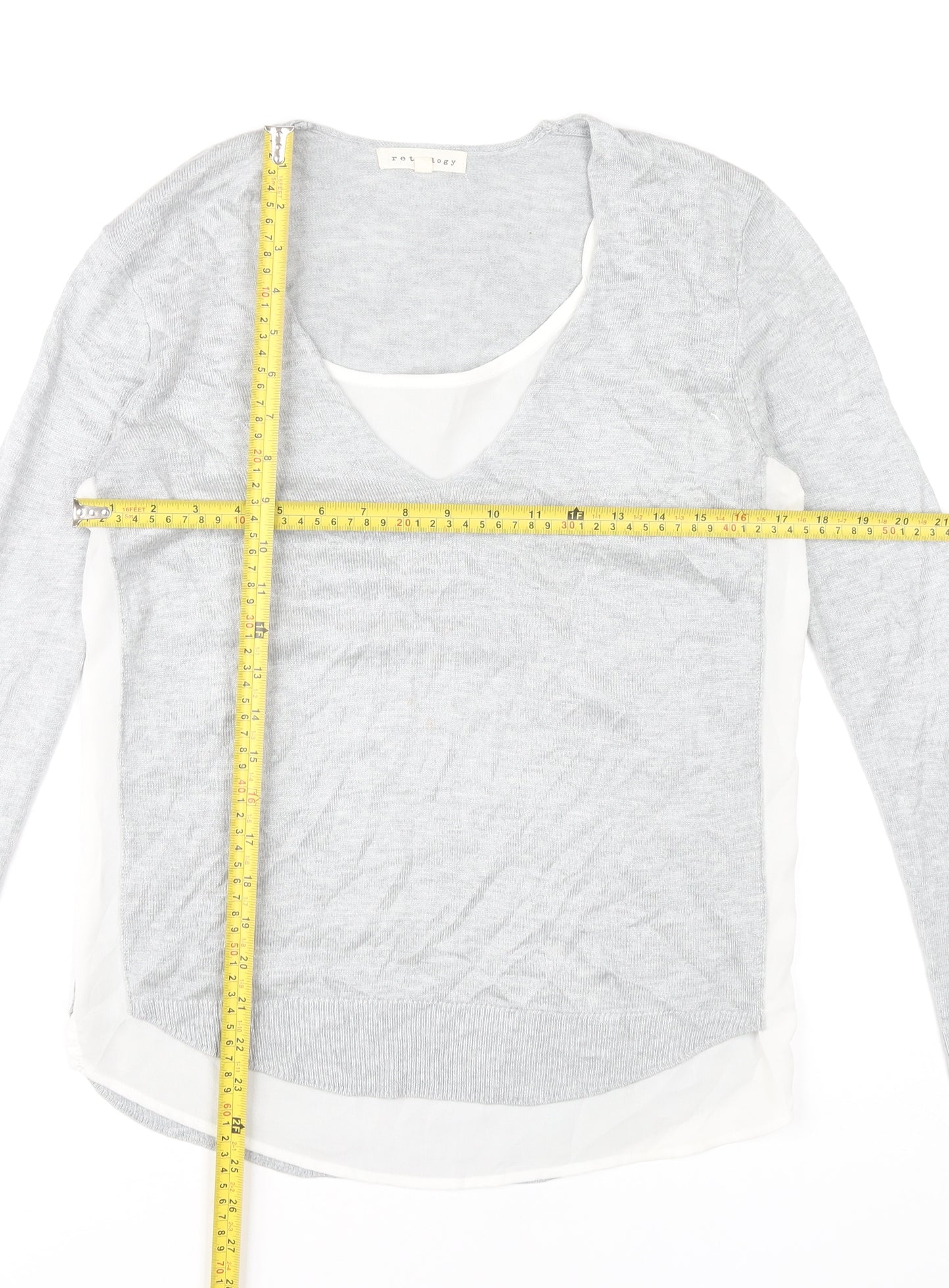 Womens UK Size S Retrology Grey Pullover Jumper