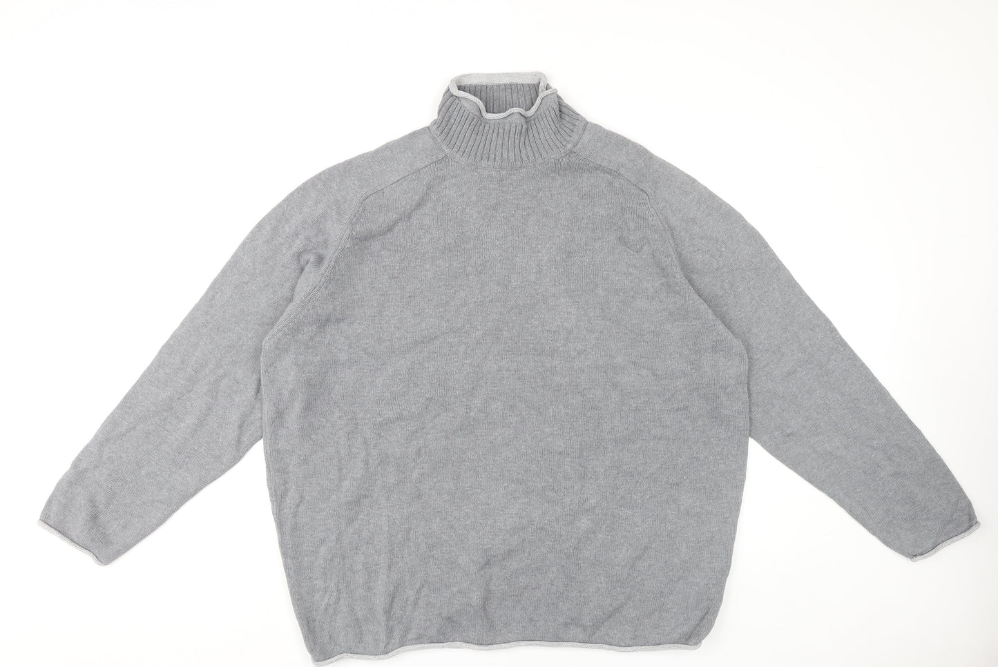 Next Men’s Grey Roll Neck Cotton Jumper XL Long Sleeve Knitwear