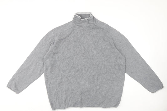 Next Men’s Grey Roll Neck Cotton Jumper XL Long Sleeve Knitwear