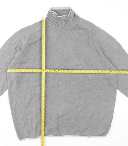 Next Men’s Grey Roll Neck Cotton Jumper XL Long Sleeve Knitwear