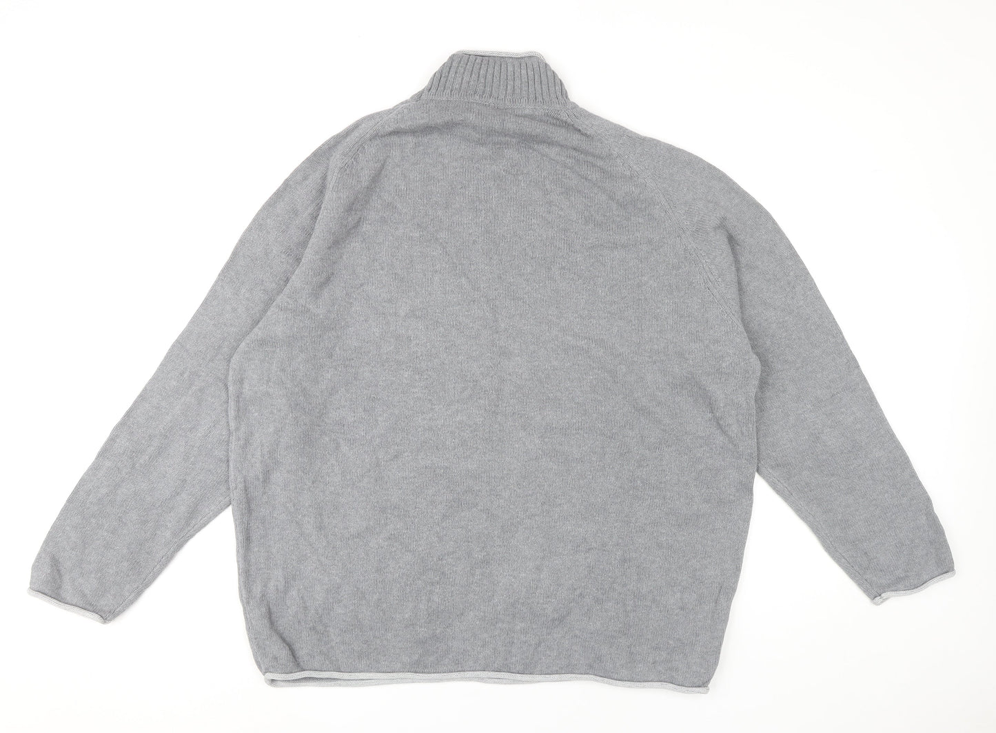 Next Men’s Grey Roll Neck Cotton Jumper XL Long Sleeve Knitwear