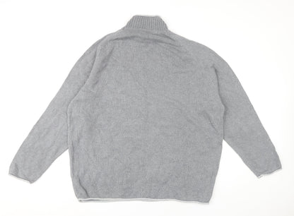 Next Men’s Grey Roll Neck Cotton Jumper XL Long Sleeve Knitwear