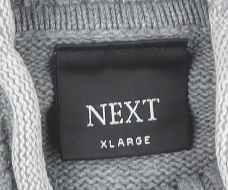 Next Men’s Grey Roll Neck Cotton Jumper XL Long Sleeve Knitwear