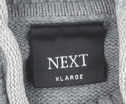 Next Men’s Grey Roll Neck Cotton Jumper XL Long Sleeve Knitwear