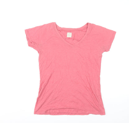 Womens UK Size S Zara Pink Basic T-Shirt