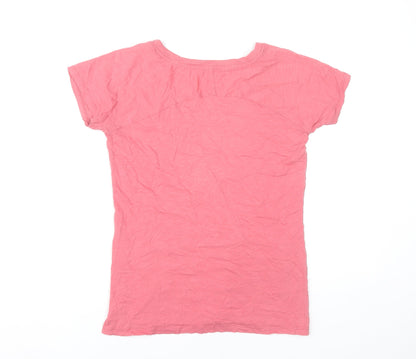 Womens UK Size S Zara Pink Basic T-Shirt