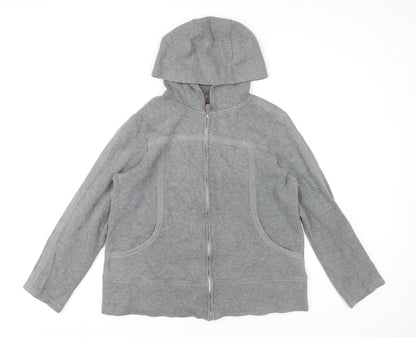 Kirkland Signature Women’s Grey Full Zip Hoodie L Cotton Blend