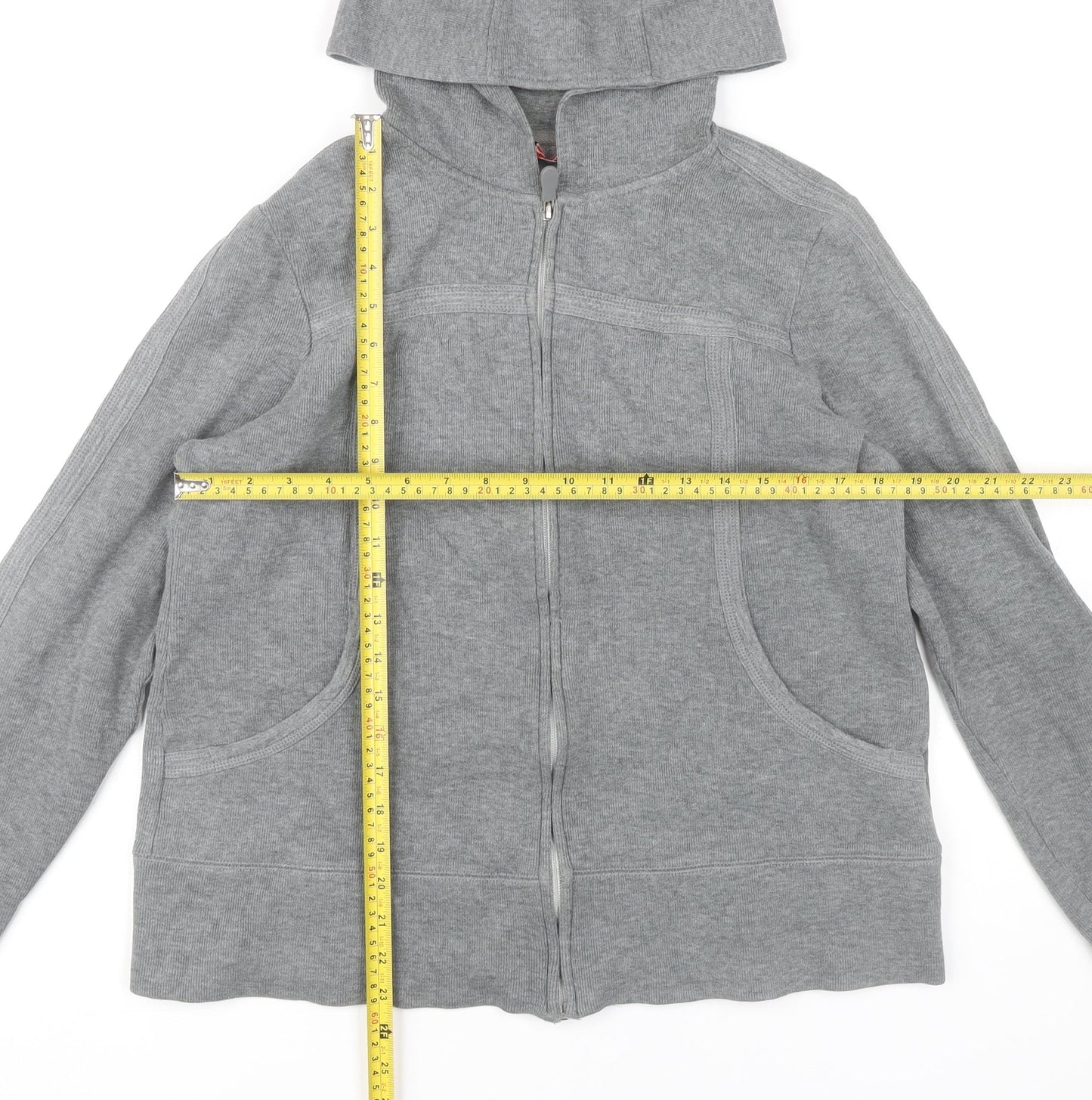 Kirkland Signature Women’s Grey Full Zip Hoodie L Cotton Blend
