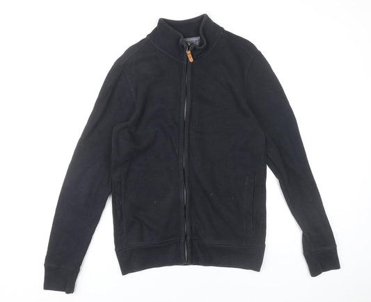 Next Men’s Black Cotton Full Zip Mock Neck Jumper Small
