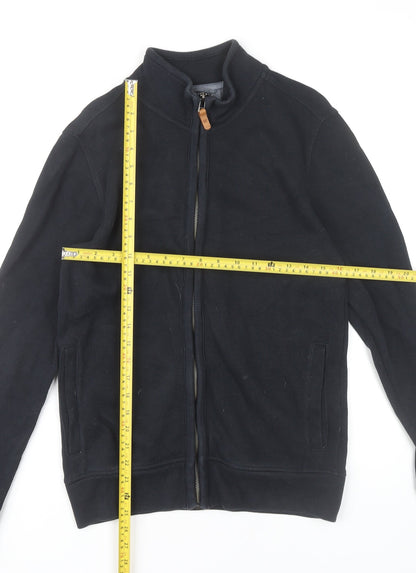 Next Men’s Black Cotton Full Zip Mock Neck Jumper Small