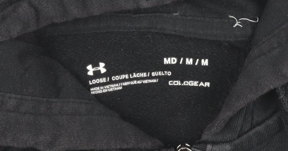 Under Armour Men’s Black Full Zip Hoodie M Relaxed Fit ColdGear