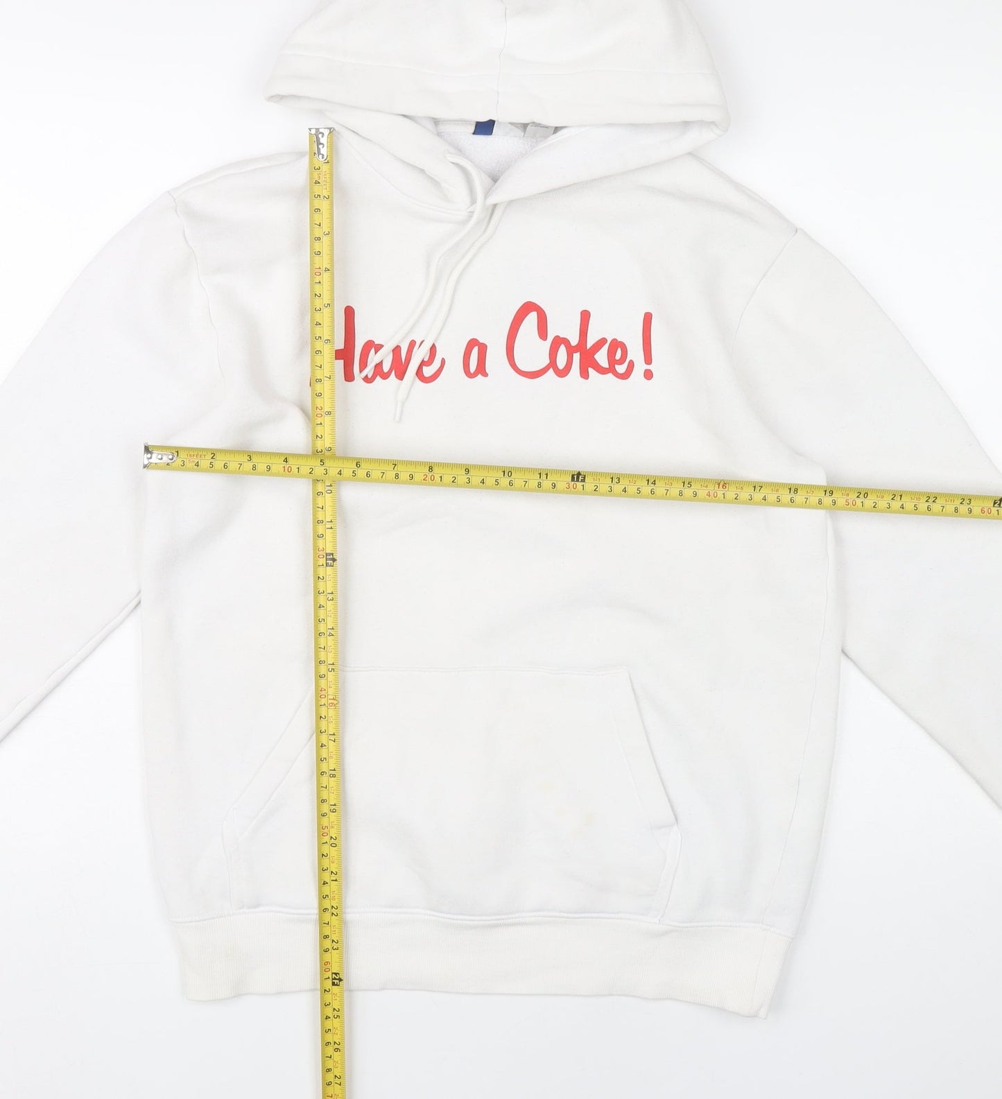Womens UK Size S H&M Divided White Pullover Hoodie