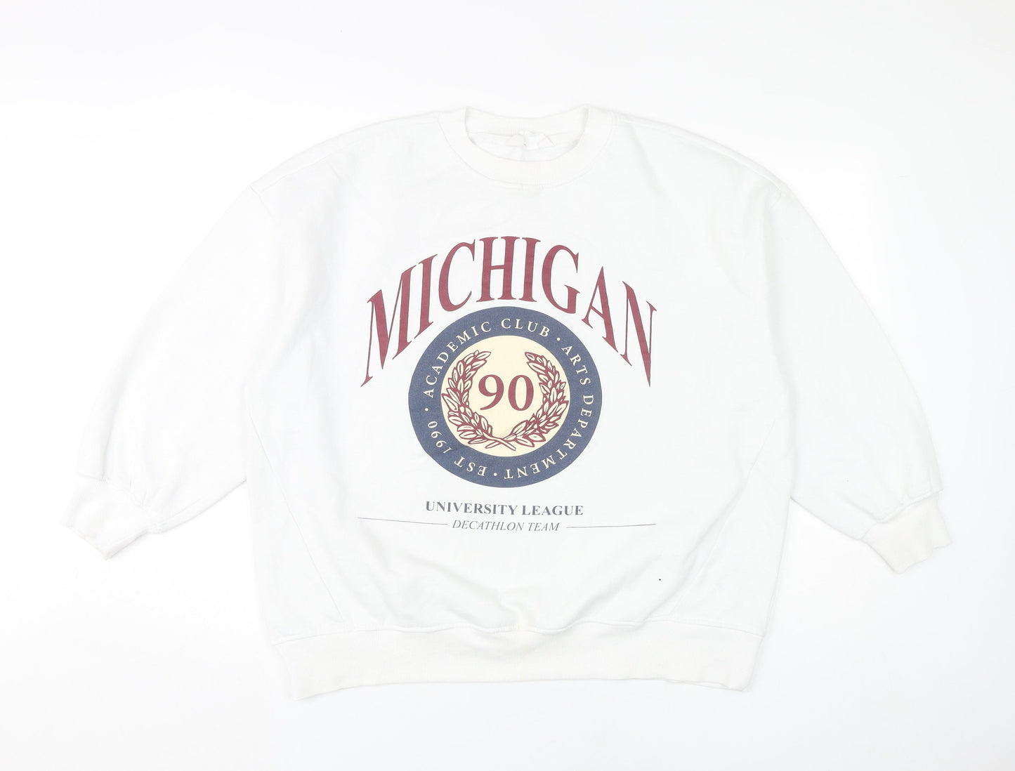 Primark Women’s White Michigan Graphic Sweatshirt Size S