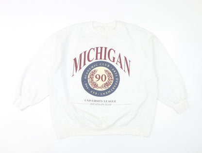 Primark Women’s White Michigan Graphic Sweatshirt Size S
