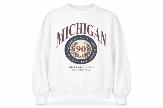 Primark Women’s White Michigan Graphic Sweatshirt Size S