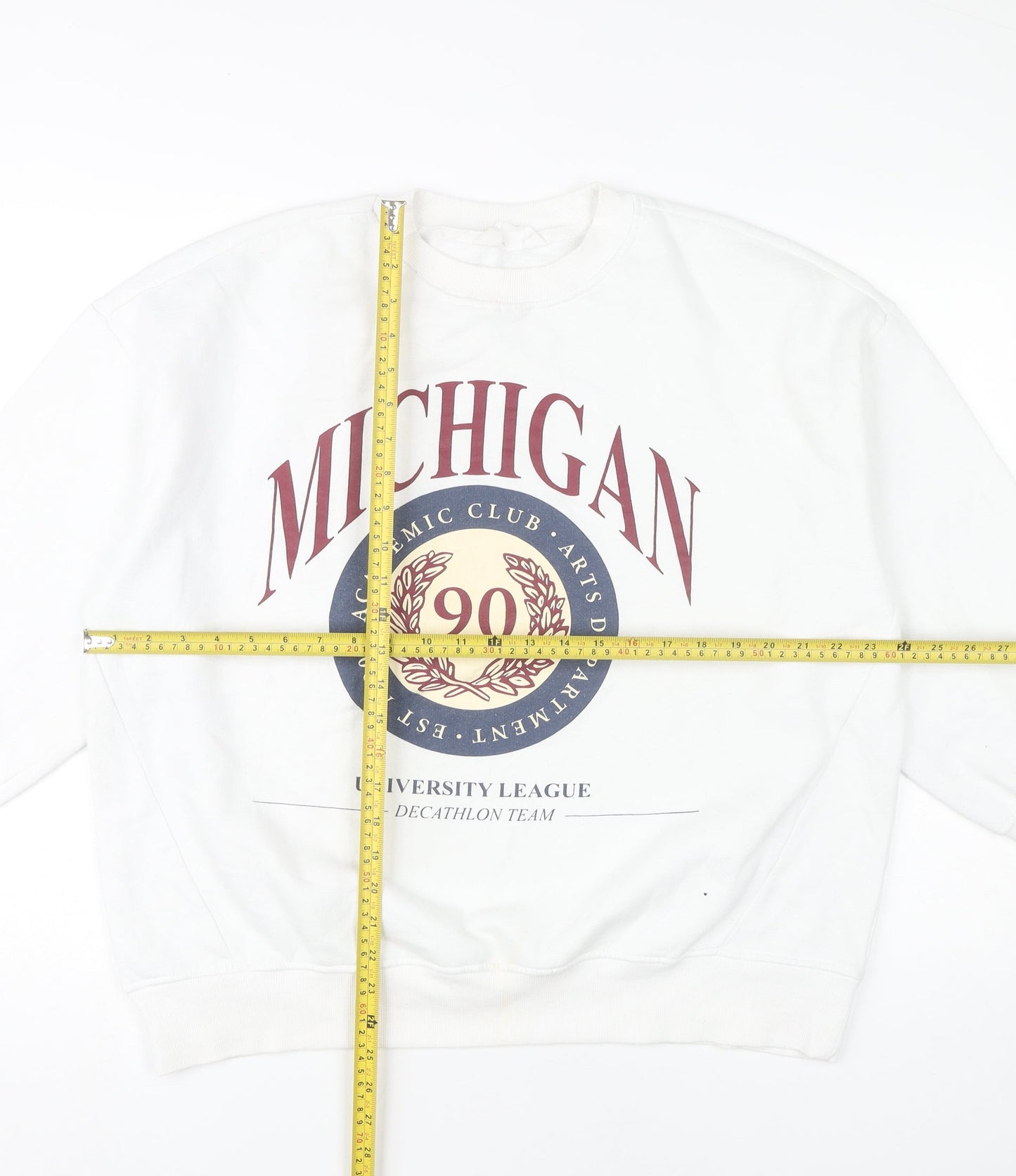 Primark Women’s White Michigan Graphic Sweatshirt Size S