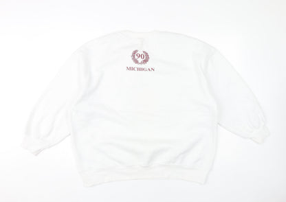Primark Women’s White Michigan Graphic Sweatshirt Size S
