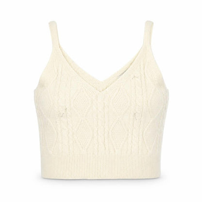 Womens UK Size M Stradivarius Ivory Cropped Tank