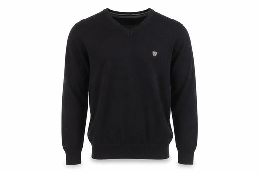 Retro Club Mens Black V-Neck Pullover Jumper L Cotton Blend