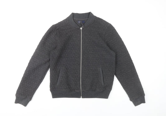 GAP Women’s Grey Bomber Jacket Size S Full Zip Pockets Casual