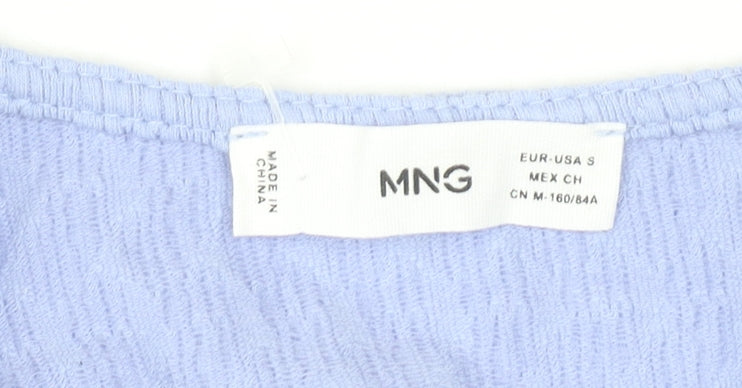 Womens UK Size S MNG Purple Cropped Blouse