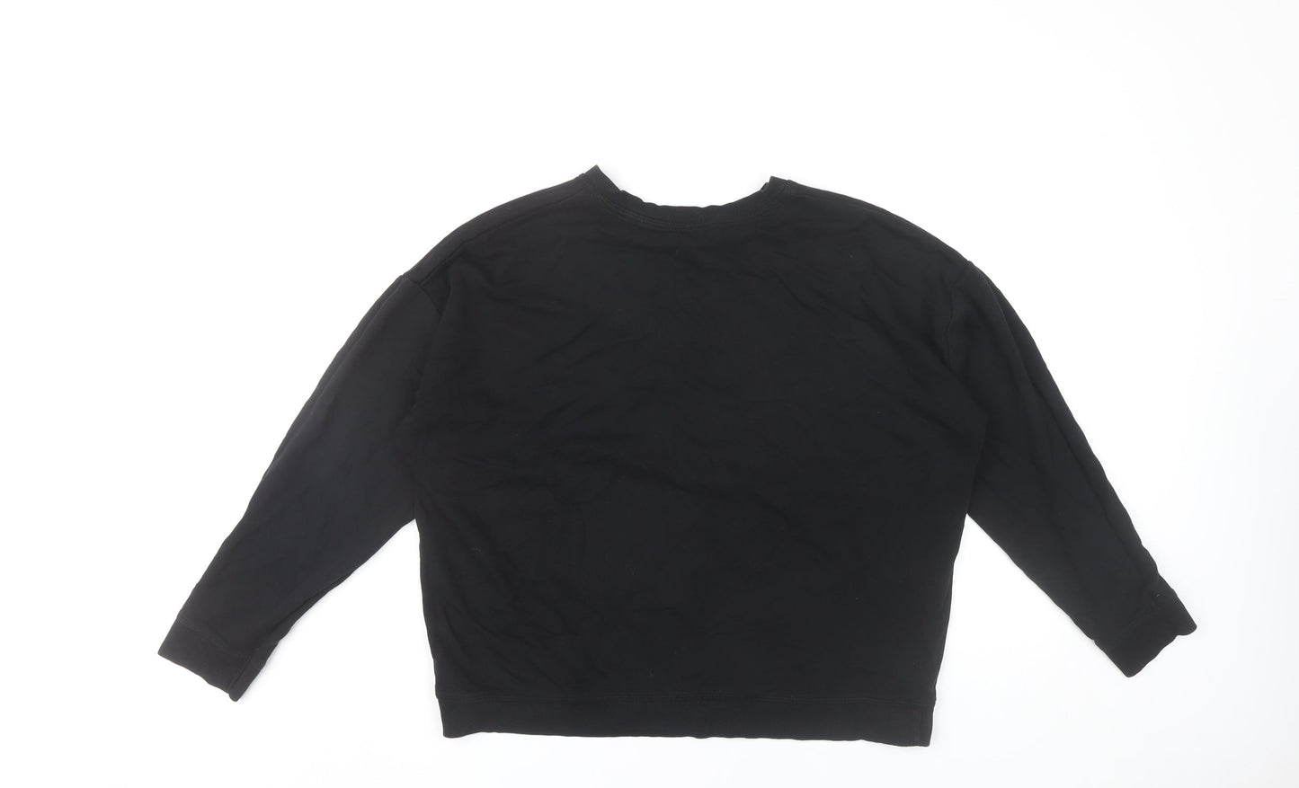 Marks and Spencer Women’s Black Luxe Logo Cotton Sweatshirt M 38-40"