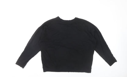 Marks and Spencer Women’s Black Luxe Logo Cotton Sweatshirt M 38-40"