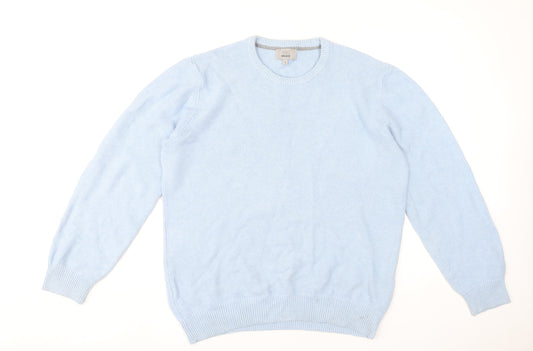 Marks and Spencer Men’s Blue Cotton Crew Neck Jumper L