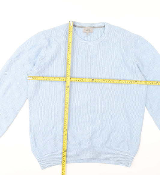 Marks and Spencer Men’s Blue Cotton Crew Neck Jumper L