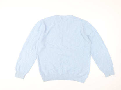 Marks and Spencer Men’s Blue Cotton Crew Neck Jumper L