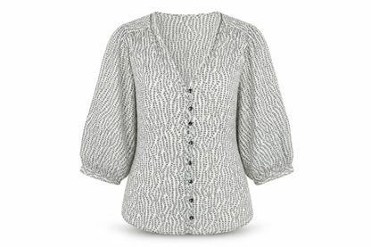 Womens UK Size 12 Topshop Grey Wrap Blouse