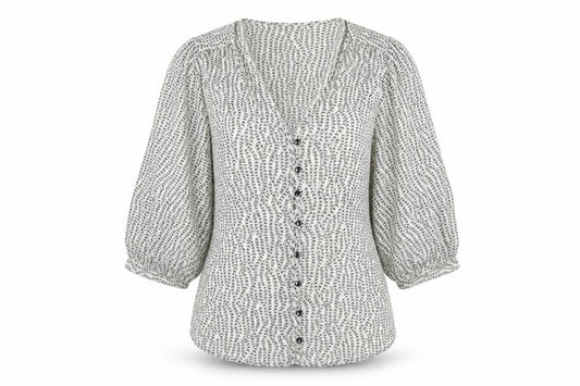 Womens UK Size 12 Topshop Grey Wrap Blouse
