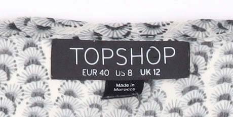 Womens UK Size 12 Topshop Grey Wrap Blouse