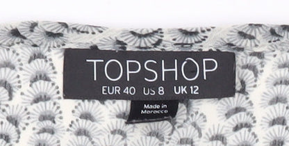 Womens UK Size 12 Topshop Grey Wrap Blouse