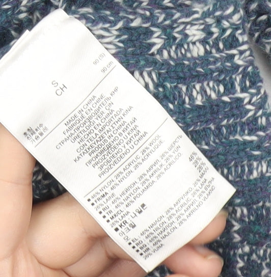 Gap Womens Blue Cable-Knit Wool Blend Jumper Size S