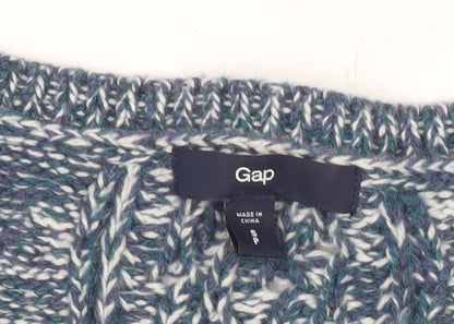 Gap Womens Blue Cable-Knit Wool Blend Jumper Size S