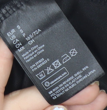 H&M Divided Women Black Shiny Velvet Playsuit Size S Sleeveless V-Neck