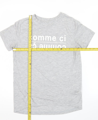 Womens UK Size XS Whistles Grey Basic T-Shirt