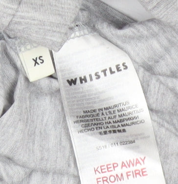 Womens UK Size XS Whistles Grey Basic T-Shirt
