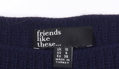 Womens UK Size 10 Friends Like These Blue Pullover Jumper