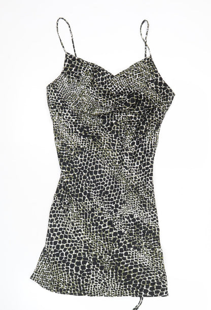 Topshop Women’s Multicoloured Animal Print Petite Size 8 Slip Mini Dress