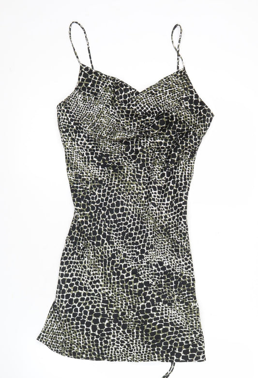 Topshop Women’s Multicoloured Animal Print Petite Size 8 Slip Mini Dress