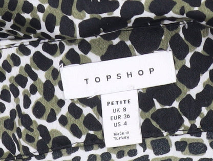 Topshop Women’s Multicoloured Animal Print Petite Size 8 Slip Mini Dress